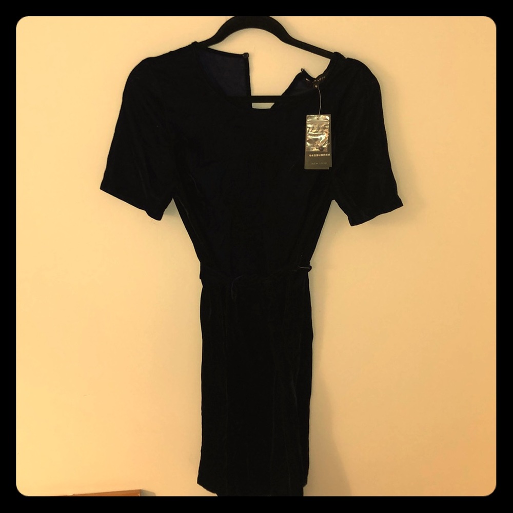 ASOS new look navy velvet dress NWT US “4”